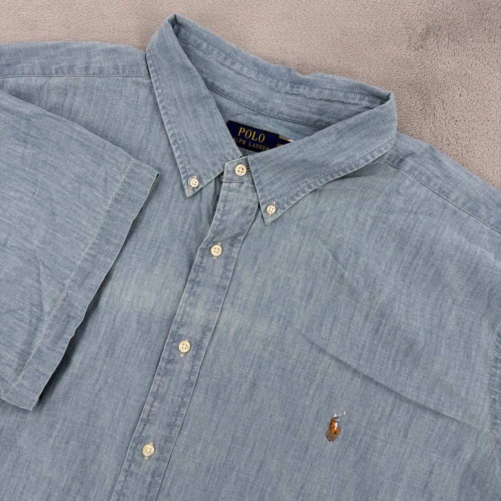 Polo Ralph Lauren Mens 4XB Blue Button Down Shirt Long Sleeve Classic Fit NWT